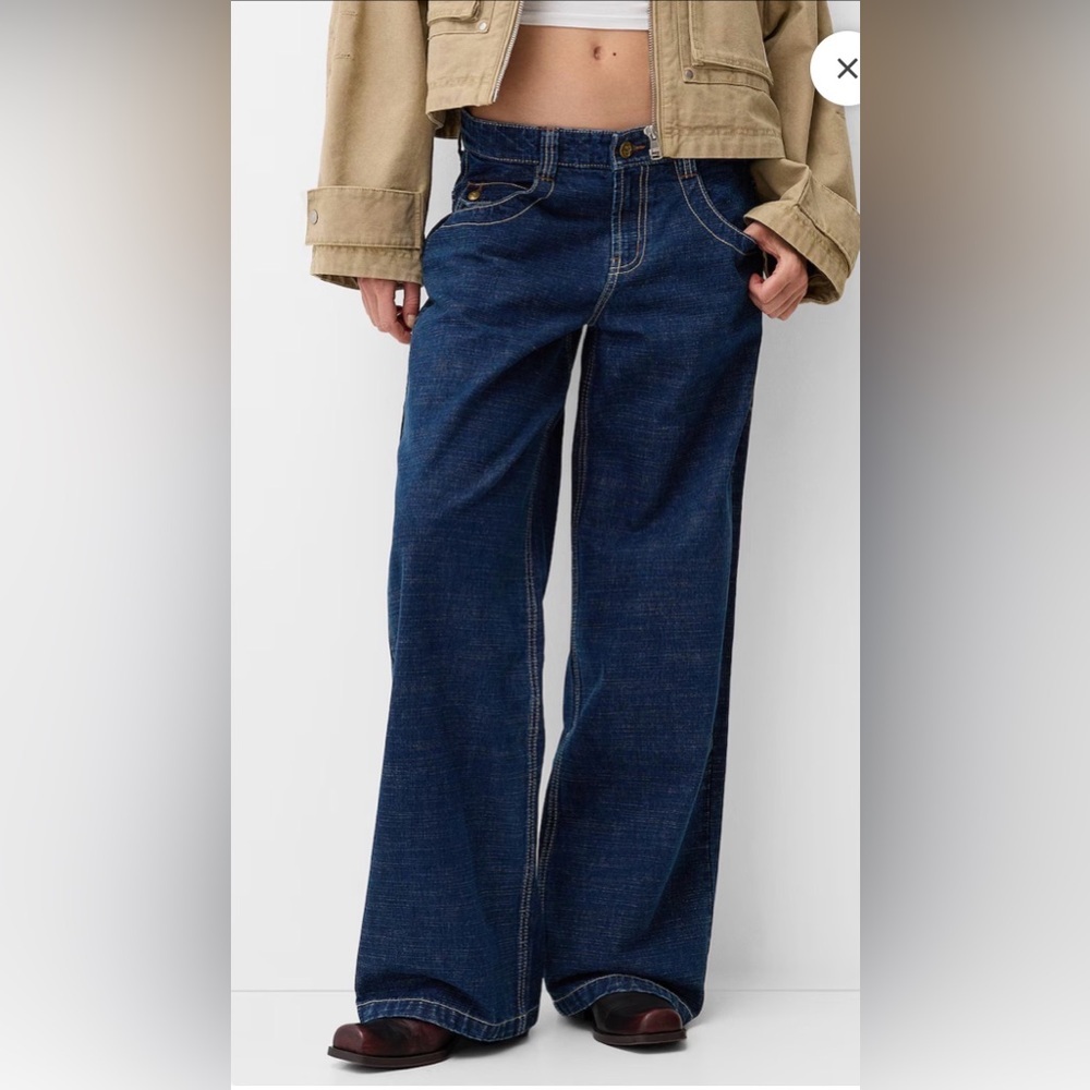 Bershka Dark Blue Women Jeans - Picture 2 of 6